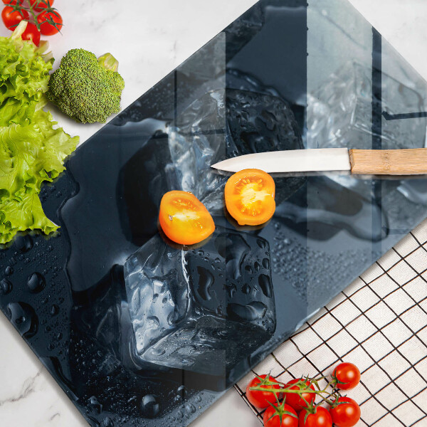 Tábua de vidro Cubos de gelo frios