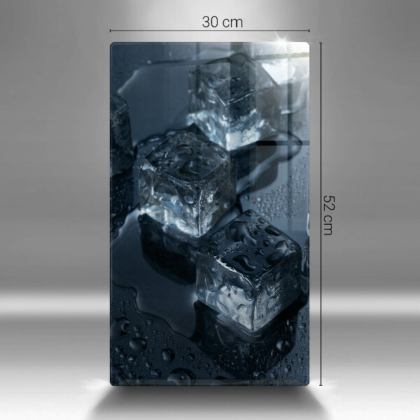 Tábua de vidro Cubos de gelo frios