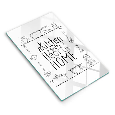 Tábua de corte de vidro Inscrição, frase