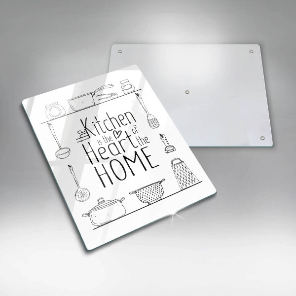 Tábua de corte de vidro Inscrição, frase