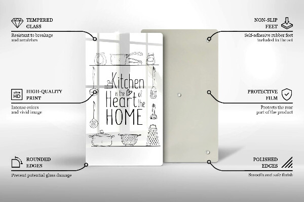 Tábua de corte de vidro Inscrição, frase