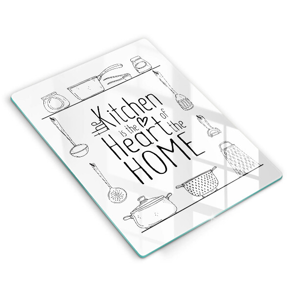 Tábua de corte de vidro Inscrição, frase