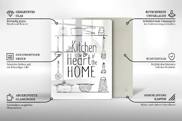 Tábua de corte de vidro Inscrição, frase