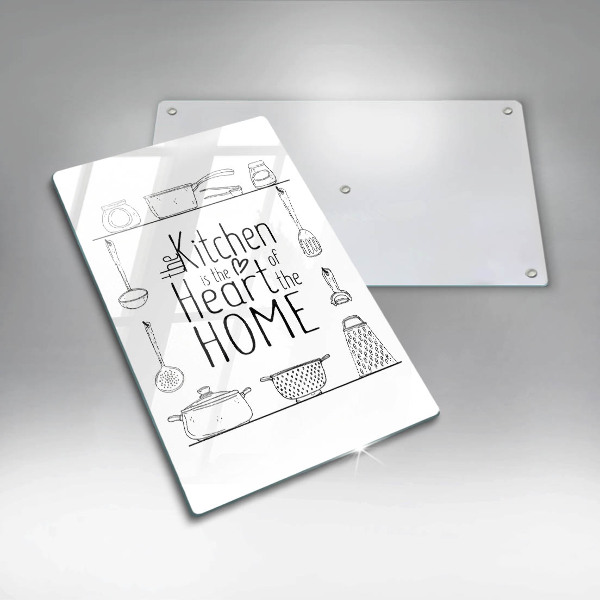 Tábua de corte de vidro Inscrição, frase