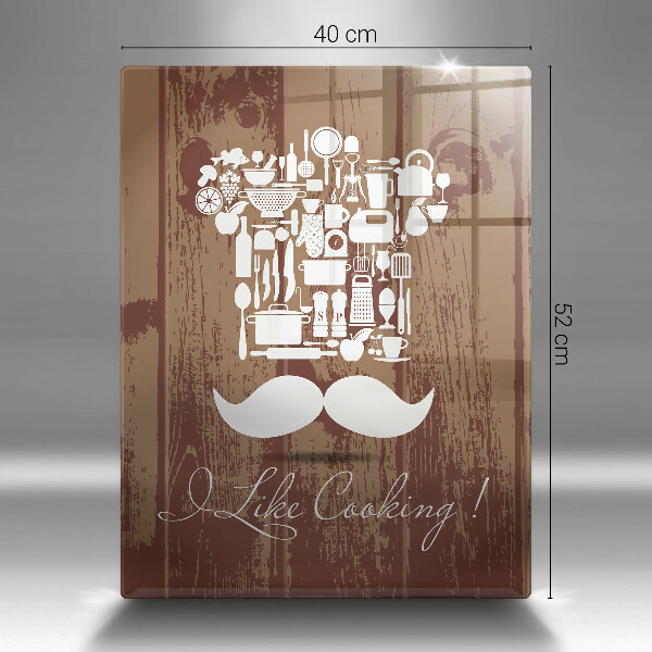 Tábua de cortar de vidro A inscrição eu gosto de cozinhar