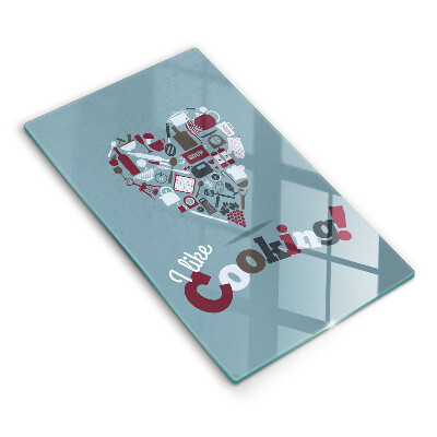 Tábua de corte A inscrição eu gosto de cozinhar