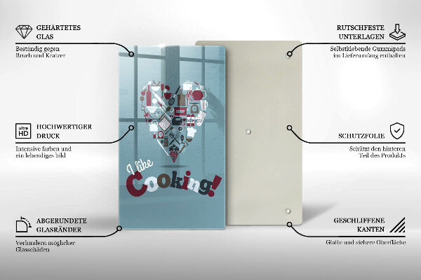 Tábua de corte A inscrição eu gosto de cozinhar