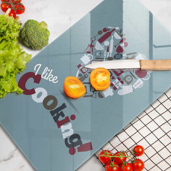Tábua de corte A inscrição eu gosto de cozinhar