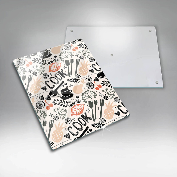 Tábua de cortar Motivo de cozinha de desenho animado