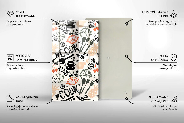 Tábua de cortar Motivo de cozinha de desenho animado