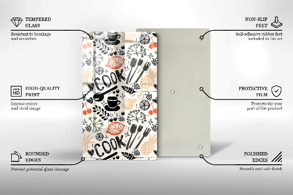 Tábua de cortar Motivo de cozinha de desenho animado