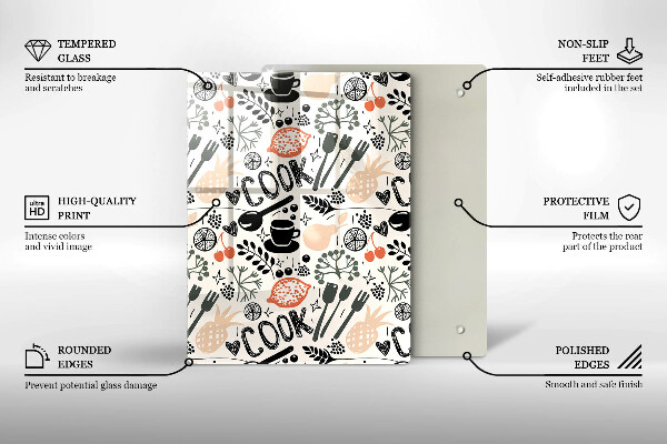 Tábua de cortar Motivo de cozinha de desenho animado