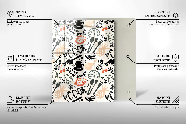 Tábua de cortar Motivo de cozinha de desenho animado