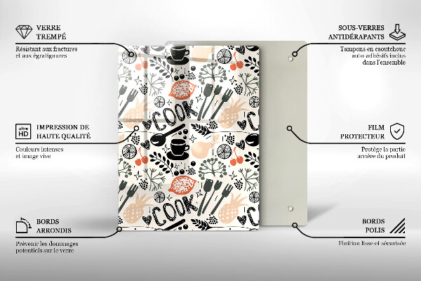 Tábua de cortar Motivo de cozinha de desenho animado