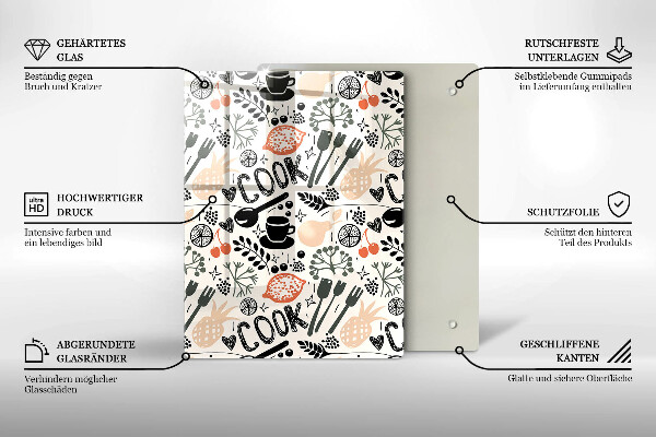 Tábua de cortar Motivo de cozinha de desenho animado