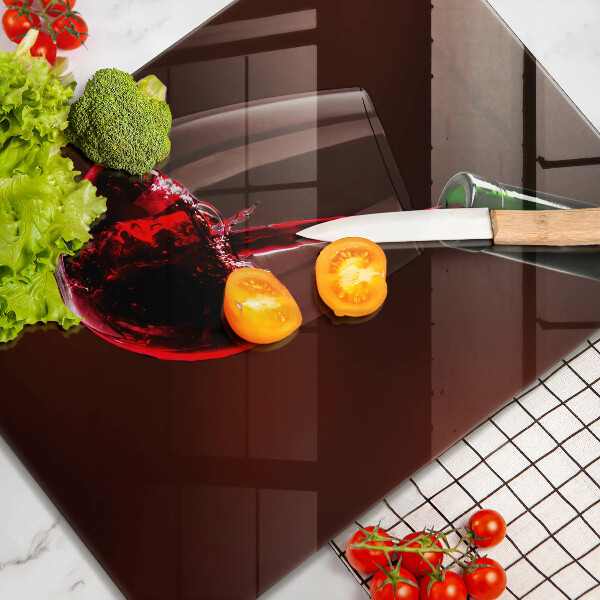 Tábua de vidro Um copo de vinho