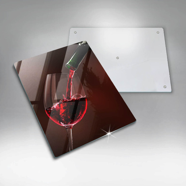 Tábua de vidro Um copo de vinho