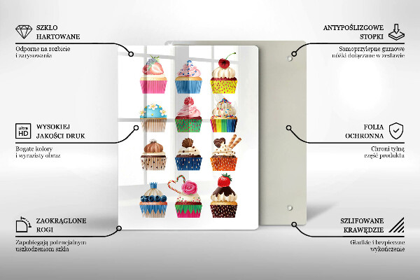 Tábua para cozinha Ilustração de cupcake