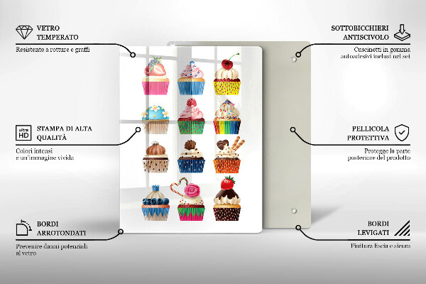 Tábua para cozinha Ilustração de cupcake