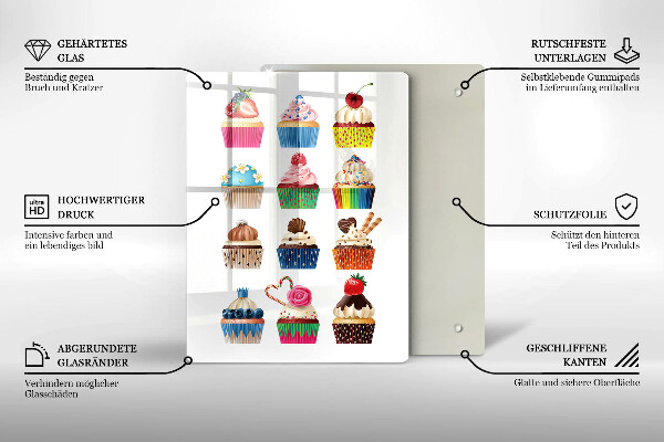 Tábua para cozinha Ilustração de cupcake