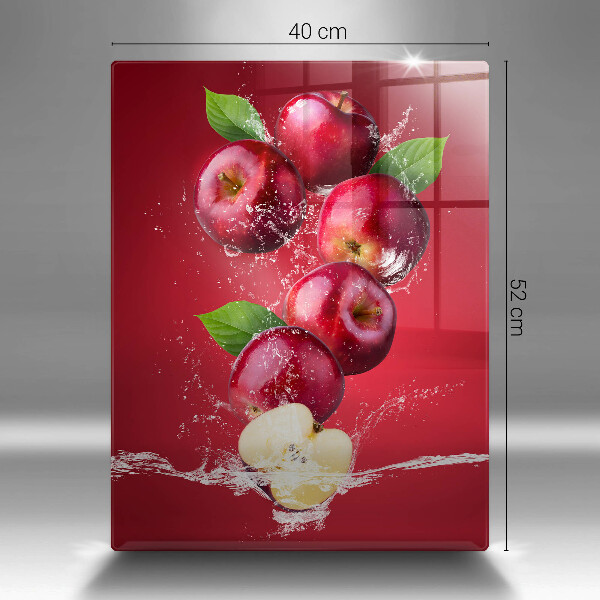 Tábua de cortar alimentos Maçãs suculentas na água