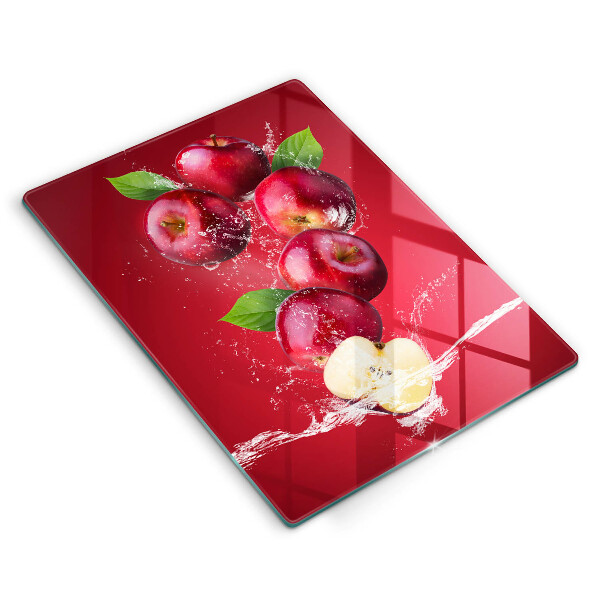 Tábua de cortar alimentos Maçãs suculentas na água