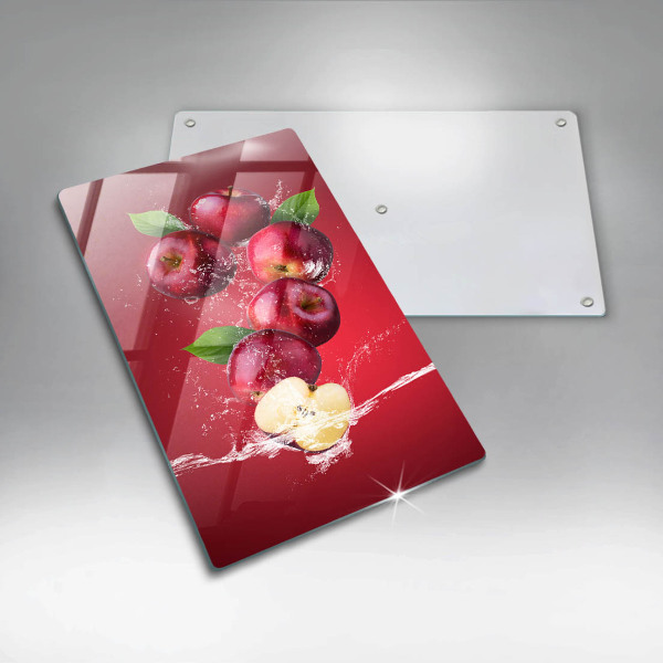 Tábua de cortar alimentos Maçãs suculentas na água