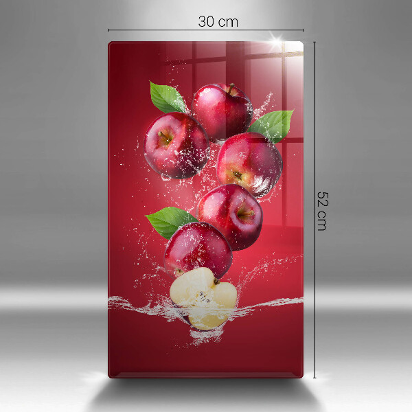 Tábua de cortar alimentos Maçãs suculentas na água