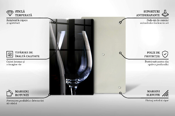 Tábua de cortar de vidro Vidro e garrafa