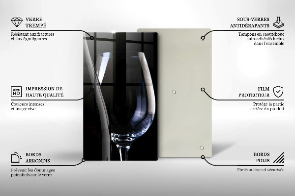 Tábua de cortar de vidro Vidro e garrafa