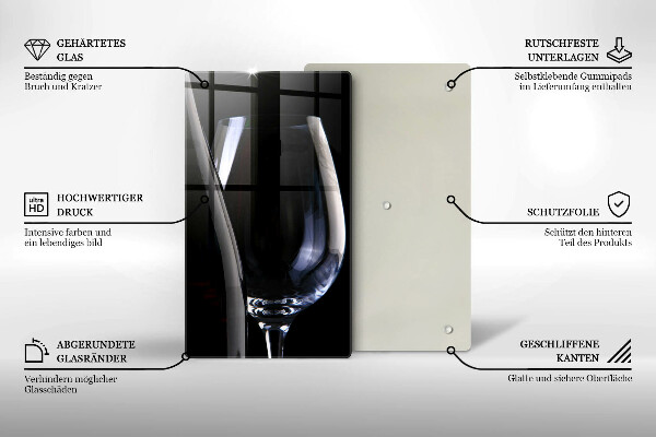 Tábua de cortar de vidro Vidro e garrafa