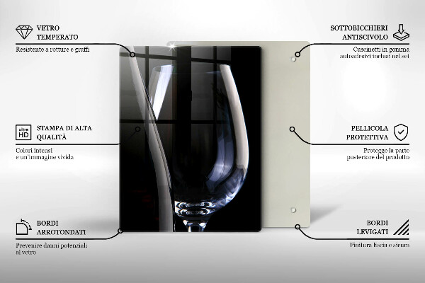 Tábua de cortar de vidro Vidro e garrafa