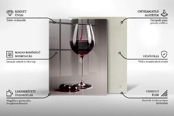 Tábua para corte Um copo e uvas