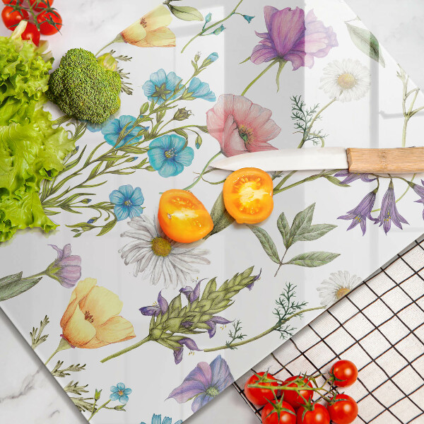 Tábua de vidro Ilustração de flores