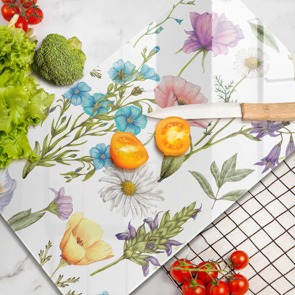 Tábua de vidro Ilustração de flores