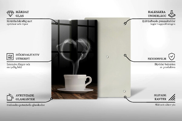 Tábua para cozinha Coração de xícara de café