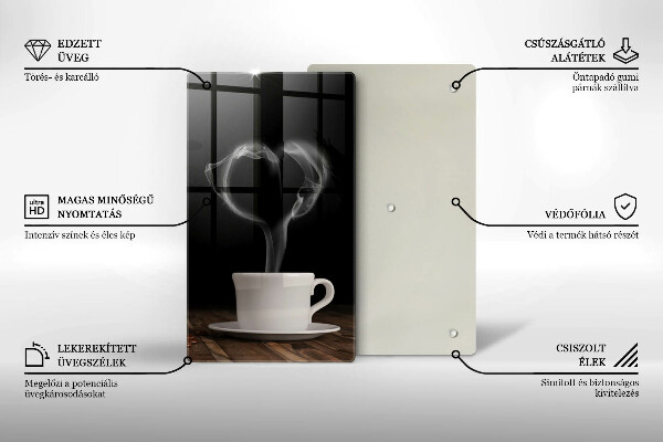 Tábua para cozinha Coração de xícara de café