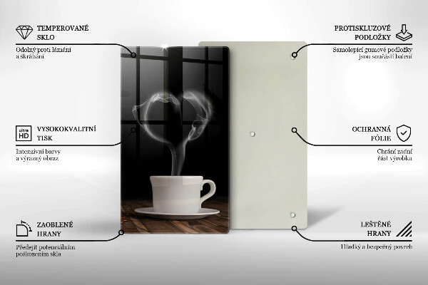 Tábua para cozinha Coração de xícara de café