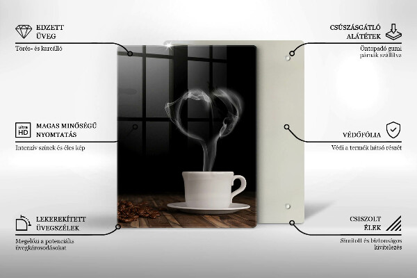 Tábua para cozinha Coração de xícara de café