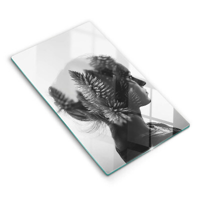 Tábua de cortar de vidro Mulher e a Floresta