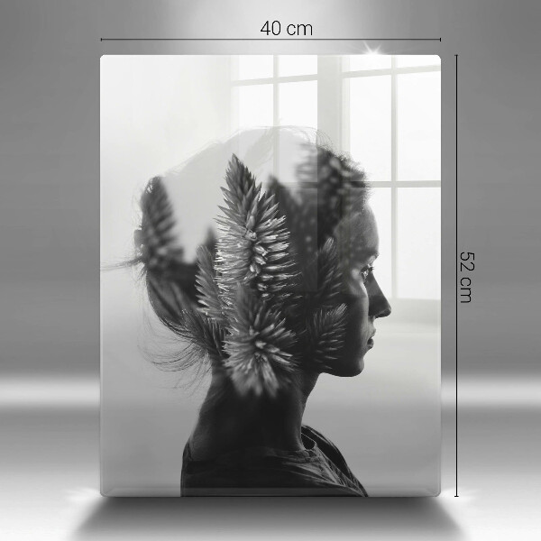 Tábua de cortar de vidro Mulher e a Floresta