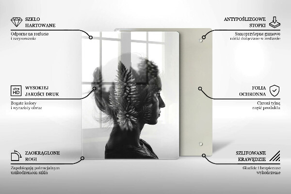 Tábua de cortar de vidro Mulher e a Floresta