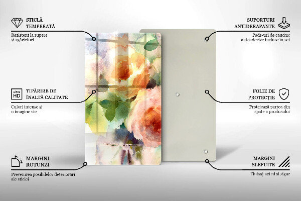 Tábua para corte Flores pintadas