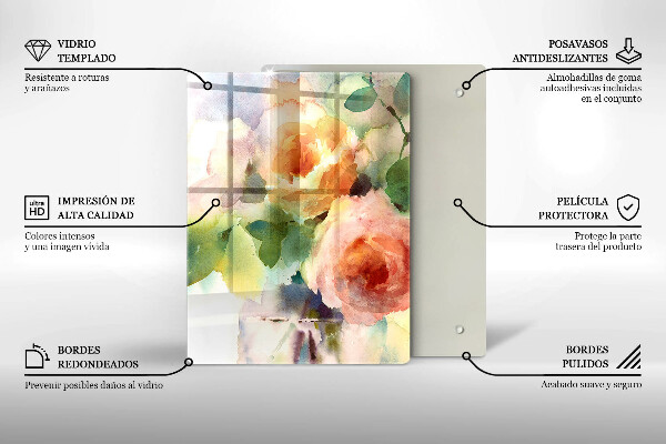 Tábua para corte Flores pintadas