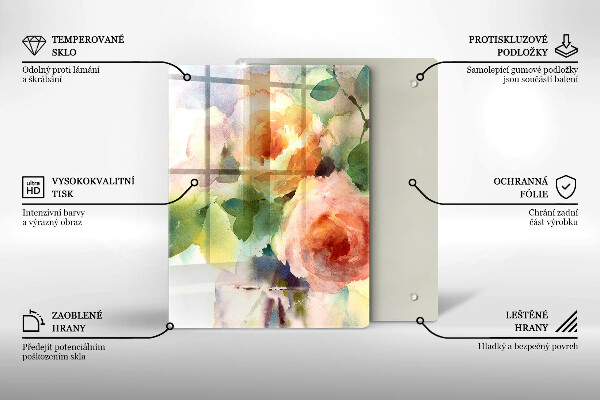 Tábua para corte Flores pintadas