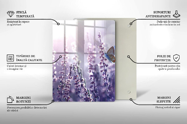 Tábua para cozinha Flores silvestres e uma borboleta