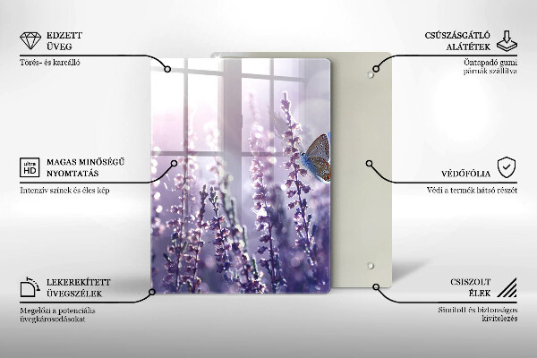 Tábua para cozinha Flores silvestres e uma borboleta