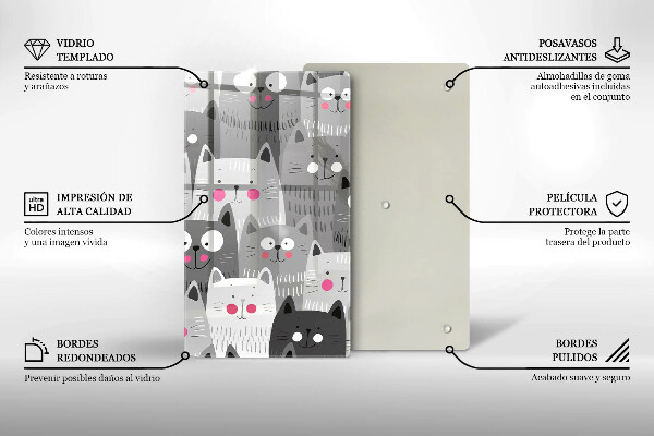 Tábua de cortar Ilustração de gato