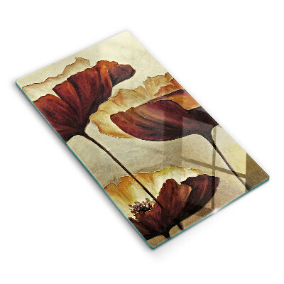 Tábua de vidro Flores boho pintadas