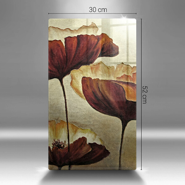 Tábua de vidro Flores boho pintadas